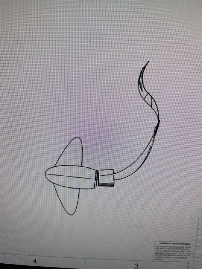 Hand-drawn concept sketch of the fish