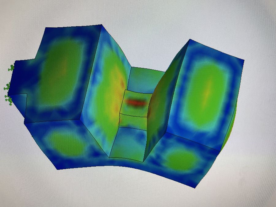 FEA stress map of the actuator