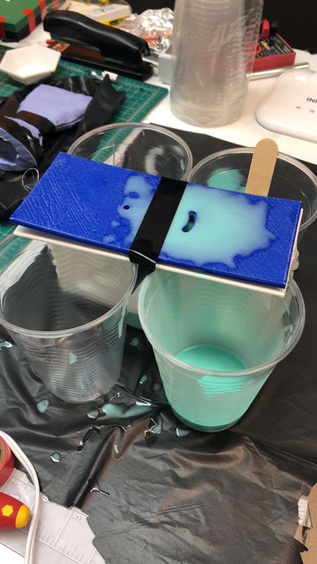 Casting silicone in cups