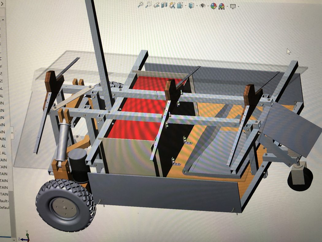 SolidWorks CAD assembly of the IGVC chassis and suspension