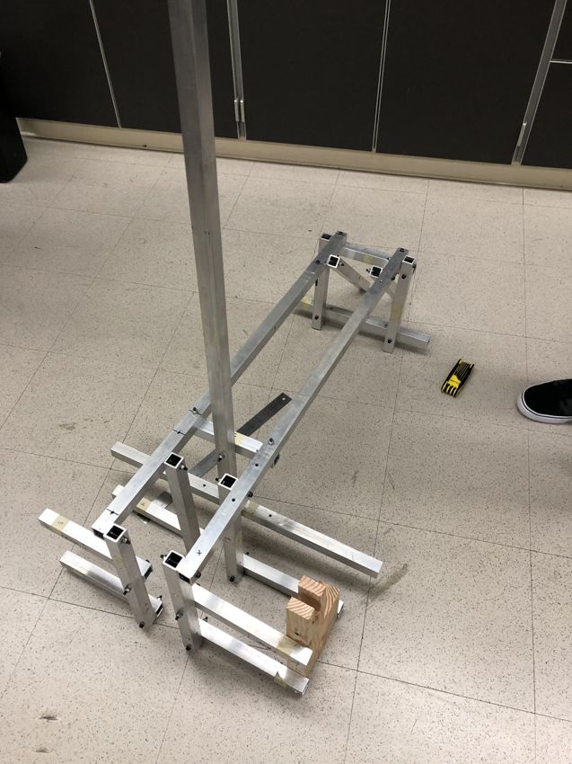 Bare aluminum frame and suspension