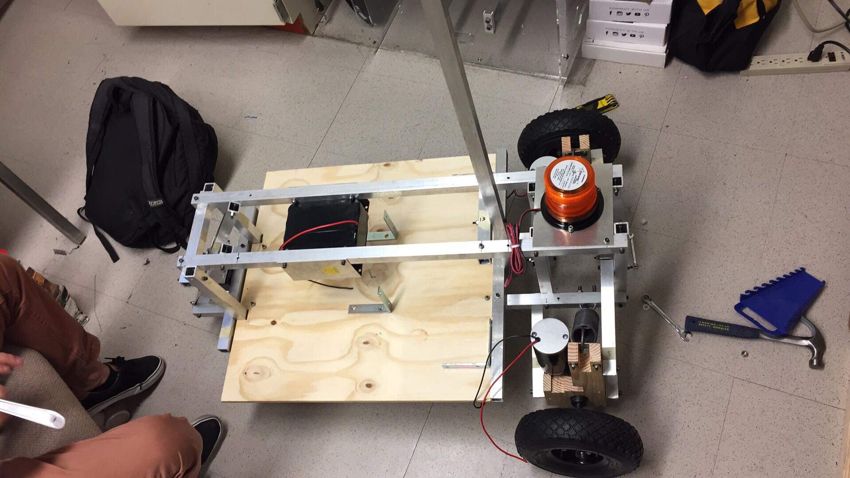 Assembled vehicle, top view