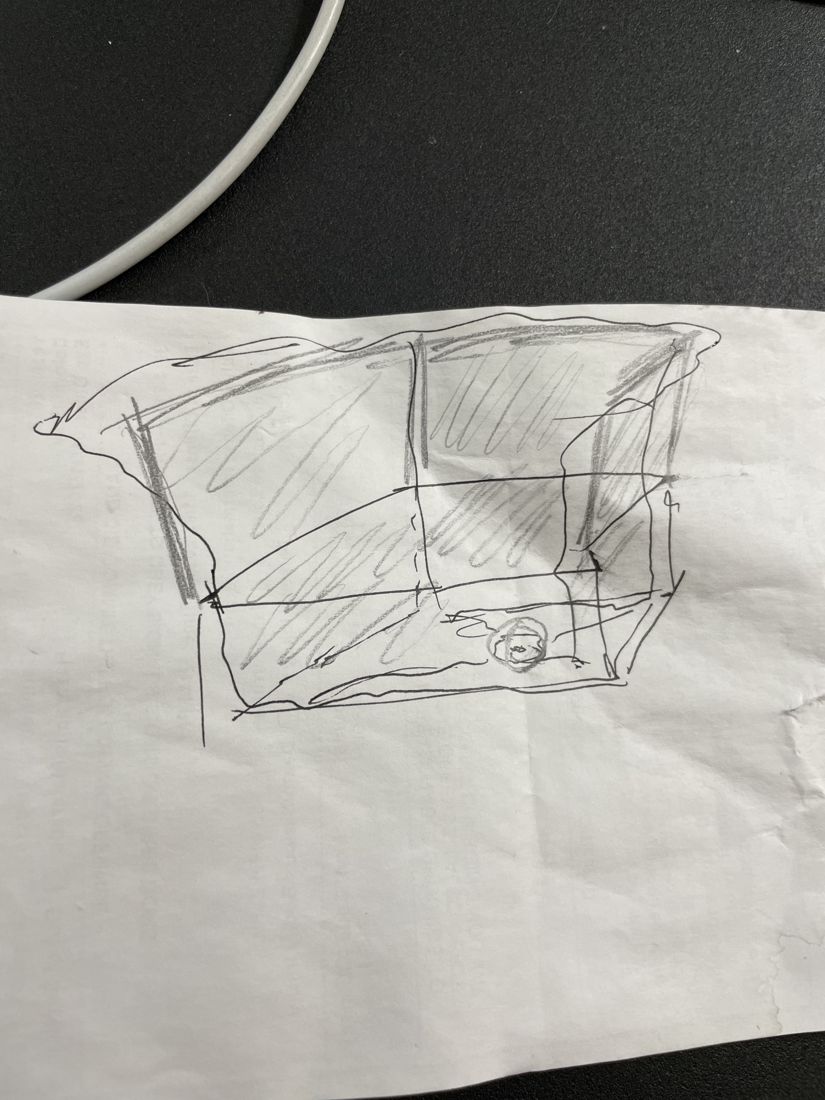 Early concept sketch of the waste rack